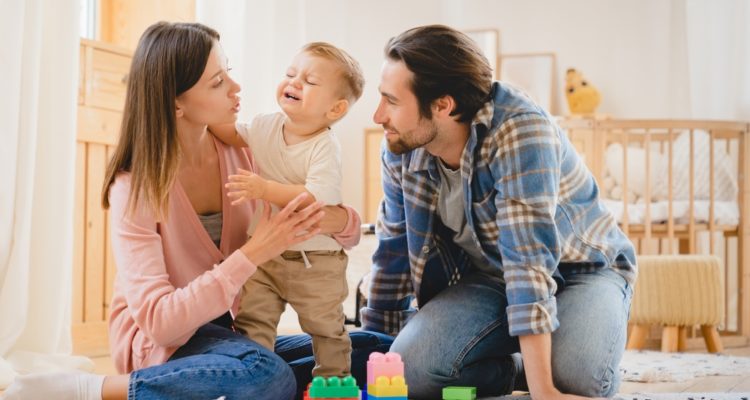 parents, helping, stressed, child